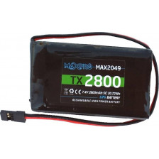 Radiosistemi Batteria Li-Po Maxpro 7,4V 2800mAh 5C per trasmettitori Futaba MAX2049 (art. MAX2048L)