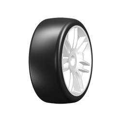 GRP Tyres Gomme 1/8 GT T02 SLICK S1 XXSoft Incollata su cerchio Hard (art. GTJ02-S1)