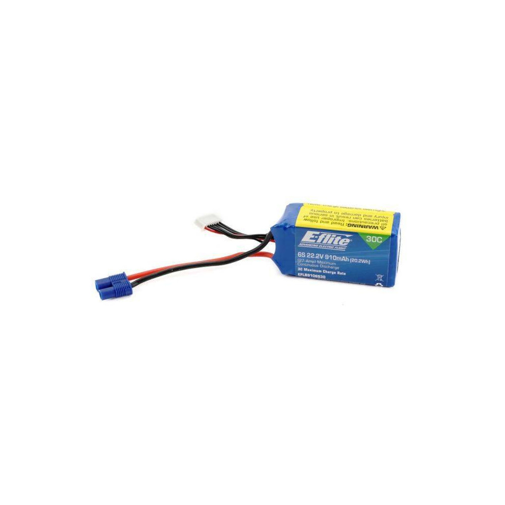 E-flite Batteria Li-Po 6S 22,2V 910mAh 30C connettore EC3 (art. EFLB9106S30)