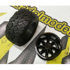 Siva Toys Set gomma + cerchio 1/10 Off-Road attacco a spina per Land Buster (art. 50205)