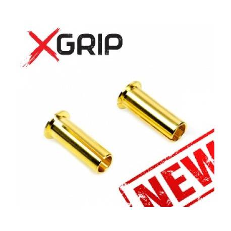 X-GRIP Adattatore maschio perno da 5mm e foro 4mm Dorato 2 pezzi (art. X-GRIP-9001)