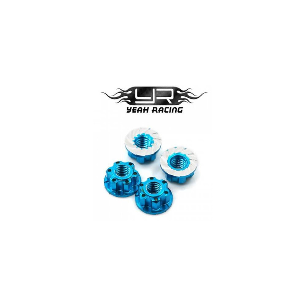 Yeah Racing Dadi Ruota Flangiati M4 EXTRA light Blu chiaro (art. YA-0448LB)