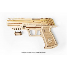 Ugears Modello pistola meccanica "Wolf-01 Handgun" in legno da assemblare (art. SI-70047)