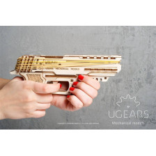 Ugears Modello pistola meccanica "Wolf-01 Handgun" in legno da assemblare (art. SI-70047)