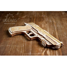 Ugears Modello pistola meccanica "Wolf-01 Handgun" in legno da assemblare (art. SI-70047)