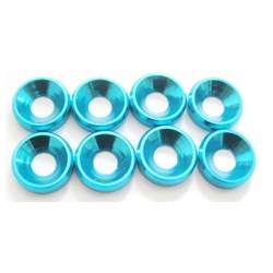 Siva Toys Rondelle coniche svasate M3 allumino Blu 8 pezzi (art. D10074)