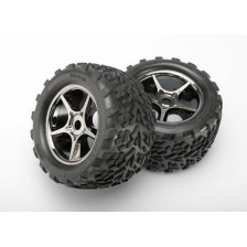 Traxxas Coppia gomme con cerchi Gemini Black esagono 17mm per E-Revo (art. TXX5374X)