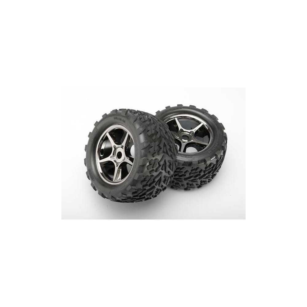 Traxxas Coppia gomme con cerchi Gemini Black esagono 17mm per E-Revo (art. TXX5374X)