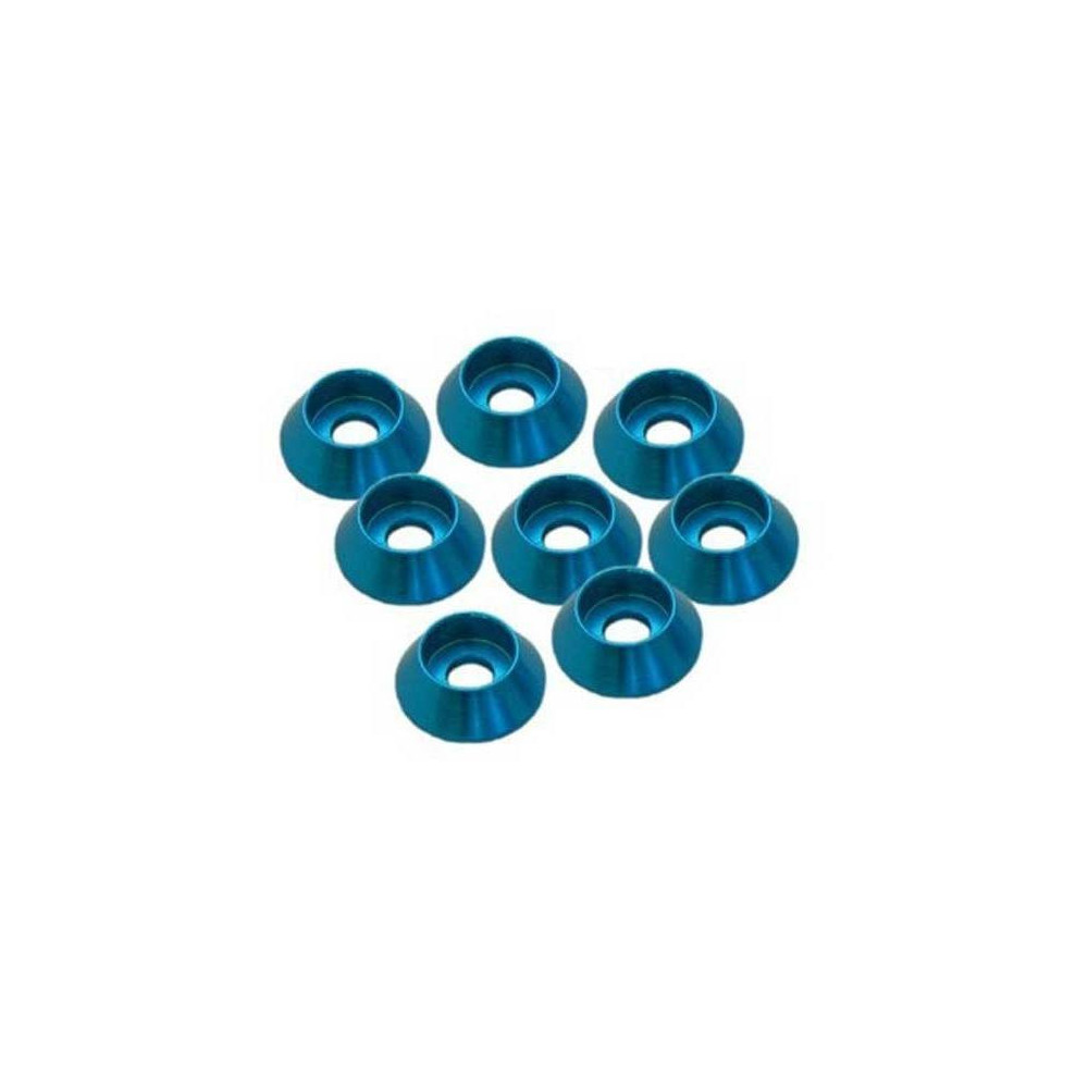 Ultimate Racing Rondelle coniche M3 alluminio blu testa cilindrica 8 pzz (art. UR1521A)