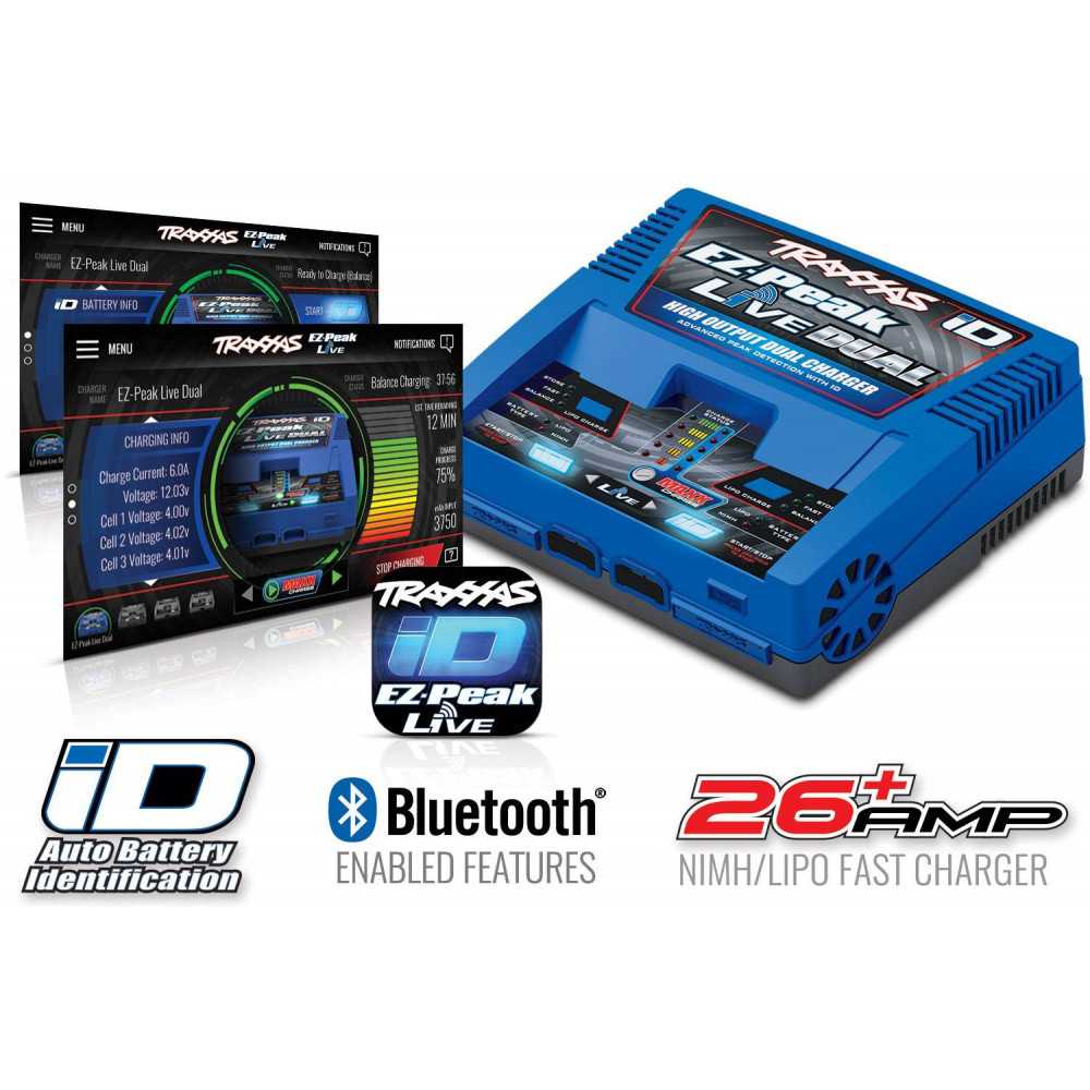 Traxxas Caricabatterie EZ Peak Live Dual ID Bluetooth 16Amp Ni-Mh / Li-Po con ID technology (art. TXX2973G)