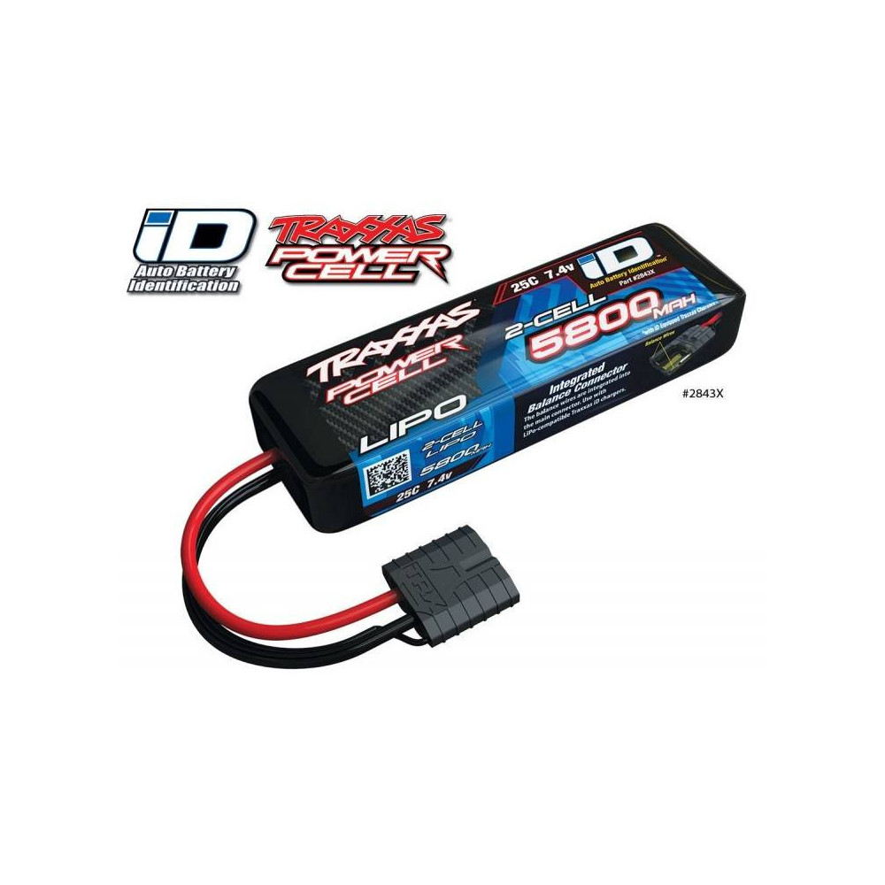 Traxxas Batteria Li-po 7,4V 5800mAh 25C 2S connettore Traxxas Power Cell iD (art. TXX2843X)