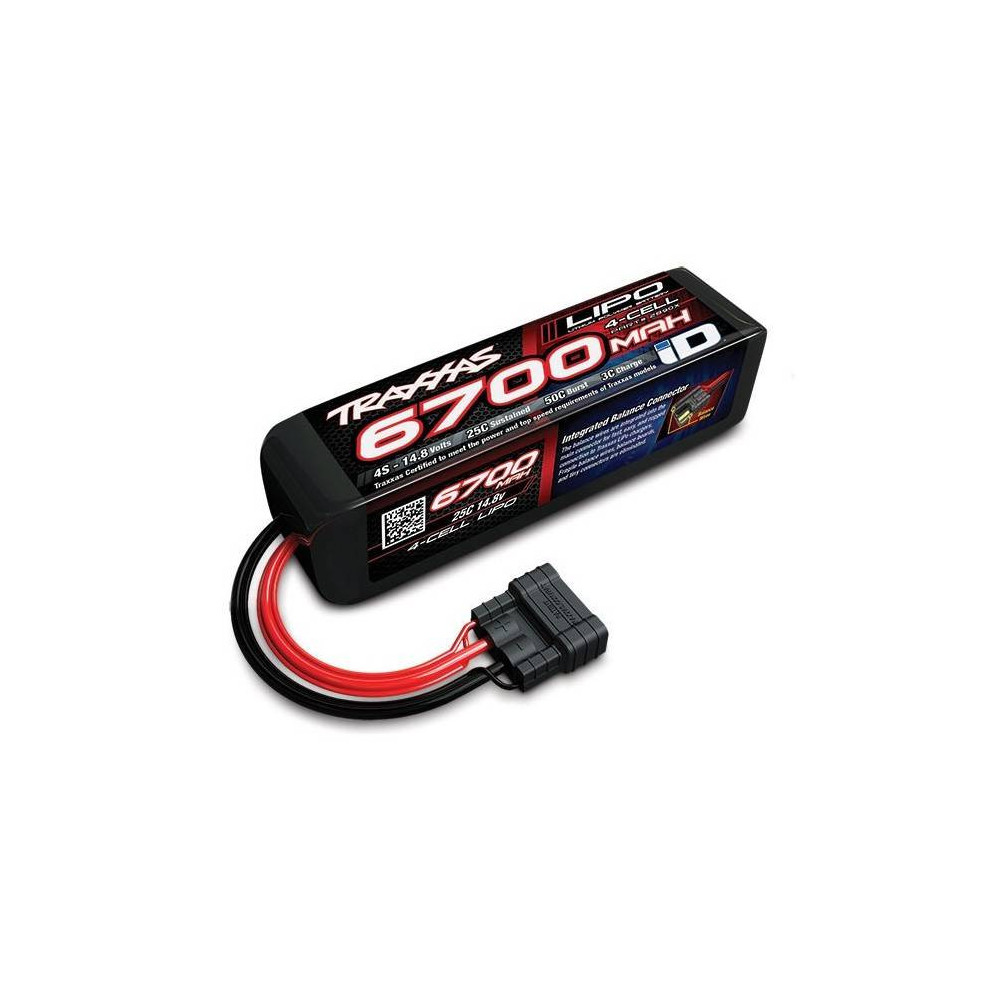 Traxxas Batteria Li-po 4S 14,8V 6700mAh 25C connettore Traxxas ID (art. TXX2890X)