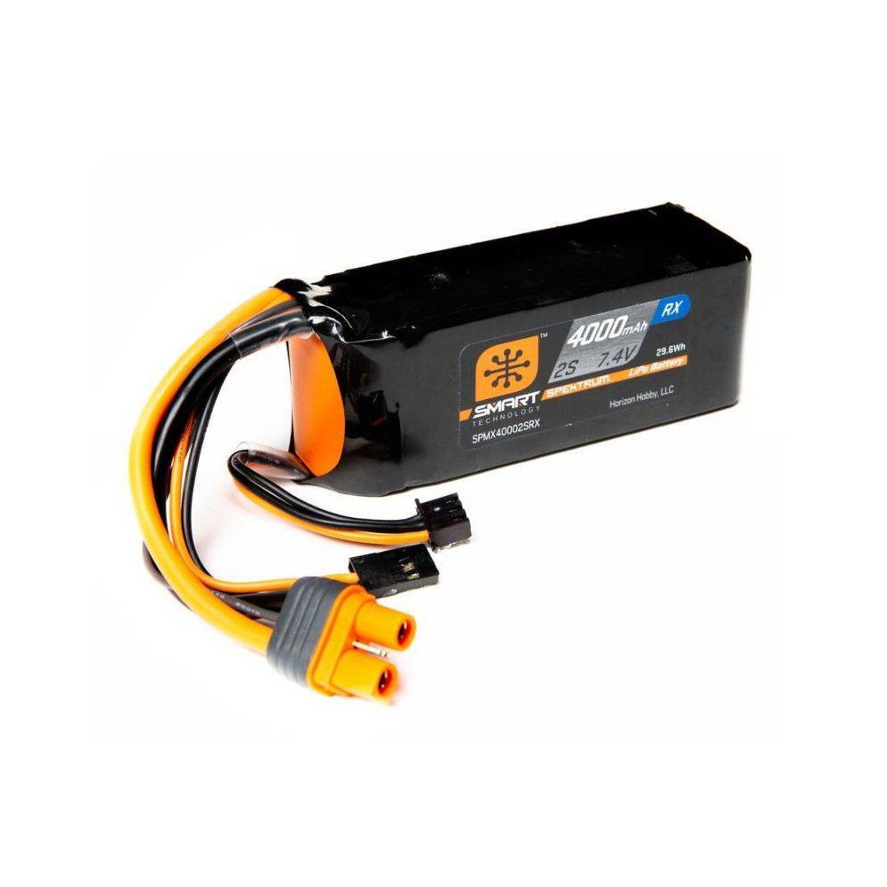 Spektrum Batteria ricevitore LiPo Smart 7,4V 4000mAh 2S 15C connettore IC3 (art. SPMX40002SRX)