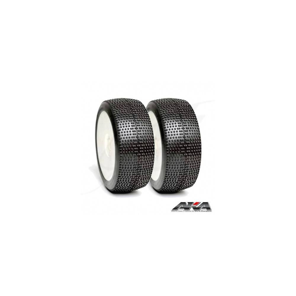AKA Gomme 1/8 Buggy P1 Soft LONG WEAR su cerchio (art. 14021XRW)