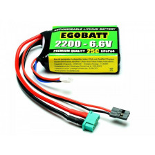 Pichler Batteria Li-Fe EGOBATT 2200mAh 6,6V 25C 2 celle attacco JR e MPX (art. C8350)