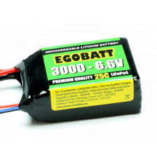 Pichler Batteria Li-Fe EGOBATT 3000mAh 6,6V 25C 2 celle attacco JR e MPX (art. C8354)