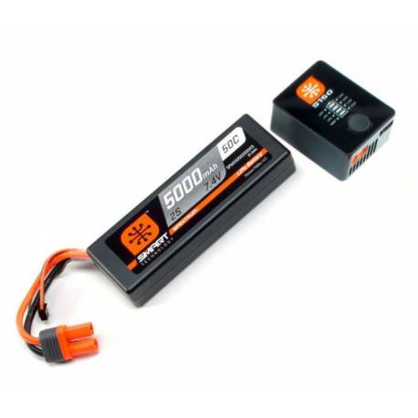 Spektrum Set Smart Powerstage Batteria Lipo 2S 5000mAh e Mini Smart S150 AC/DC (art. SPMXPS2I)