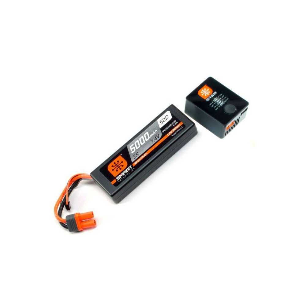 Spektrum Set Smart Powerstage Batteria Lipo 2S 5000mAh e Mini Smart S150 AC/DC (art. SPMXPS2I)