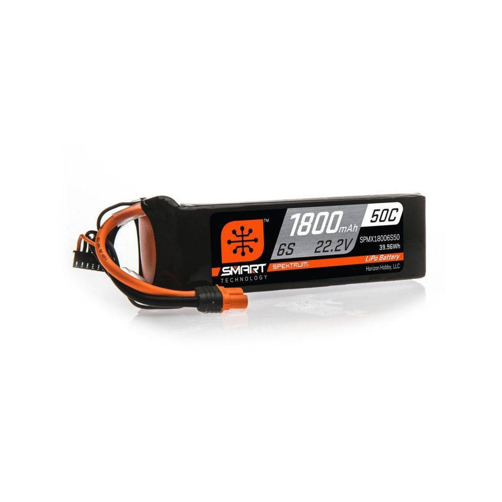 Spektrum Batteria Li-Po 6S 22,2V 1800mAh 50C Smart connettore IC3 (art. SPMX18006S50)