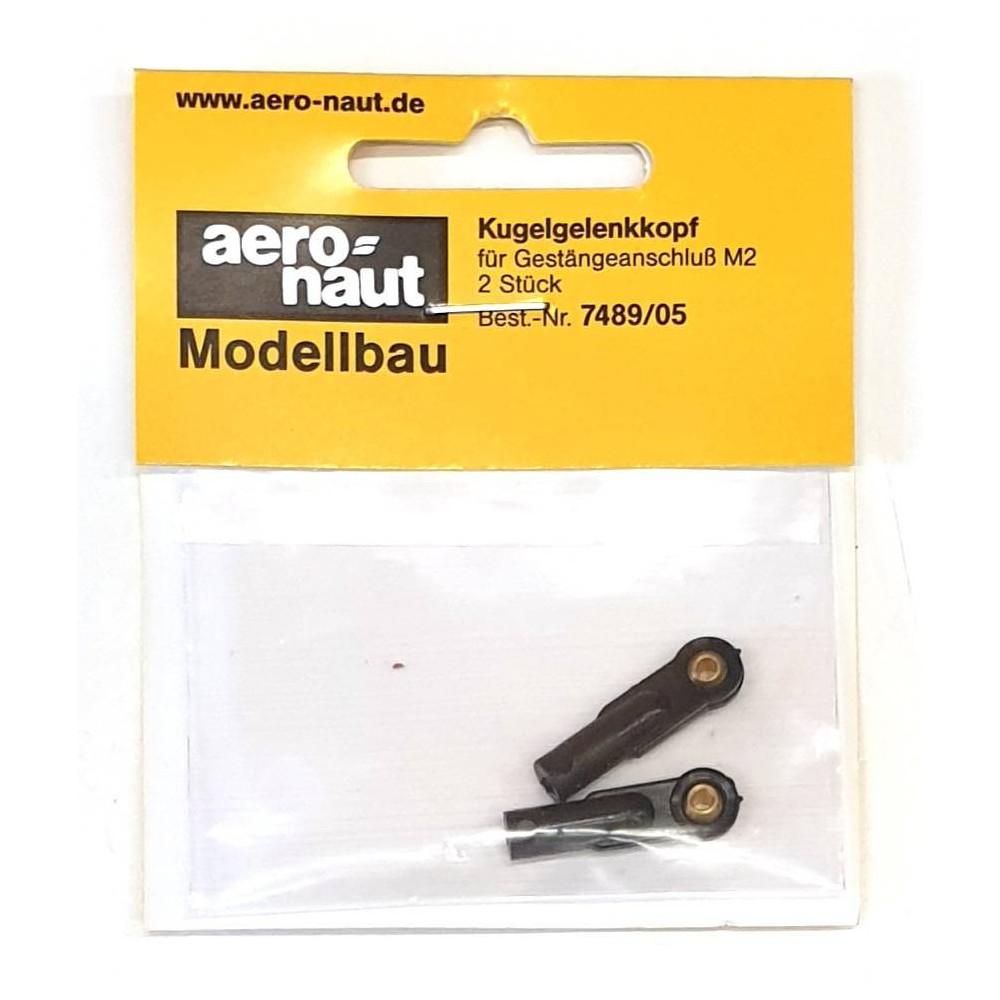 Aeronaut Coppia Uniball in nylon M2 foro sfera 2mm Lunghezza 24mm 2 pezzi (art. 748905)