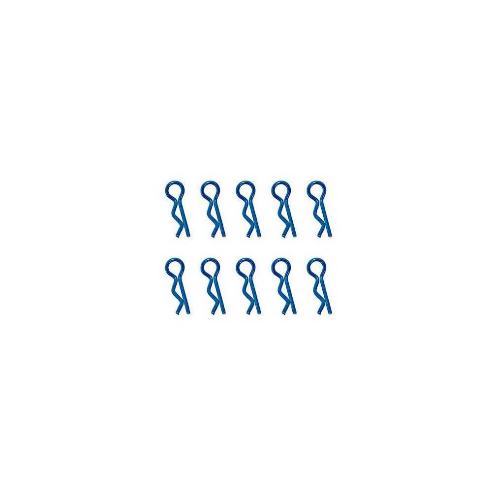 Hobbytech Clips carrozzeria medie per modelli 1/10 in metallo 10 Pezzi BLU (art. HT-502381B)
