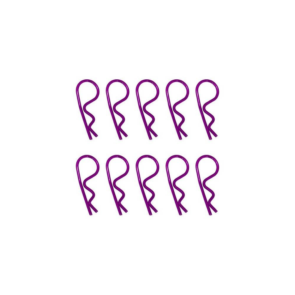 Hobbytech Clips carrozzeria grandi per modelli 1/8 in metallo 10 Pezzi VIOLA (art. HT-502391P)