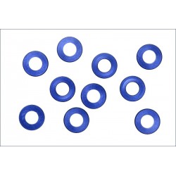 Kyosho Rondelle piatte in Alluminio diametro 6x3mm spessore 2mm 10 pezzi Blu (art. W0142)