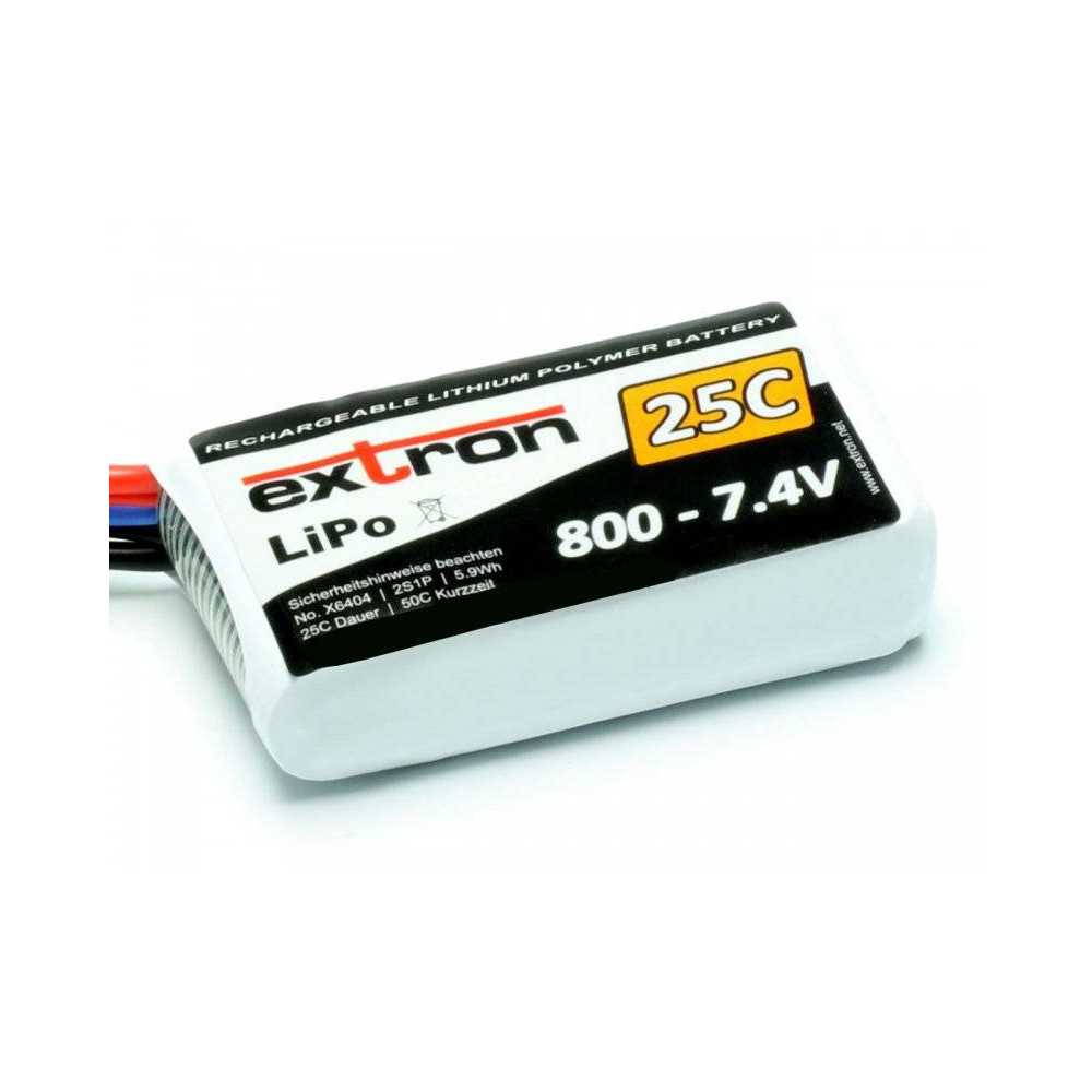 Extron Batteria Li-po X2 7,4V 800mAh 25-50C connettore JST BEC (art. X6404)