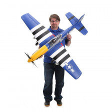 E-flite Aeromodello elettrico P-51D Mustang 1500mm BNF Basic con AS3X e SAFE Select (art. EFL01250)