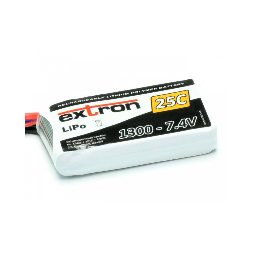 Extron Batteria Li-po X2 7,4V 1300mAh 25-50C connettore XT60 (art. X6408)