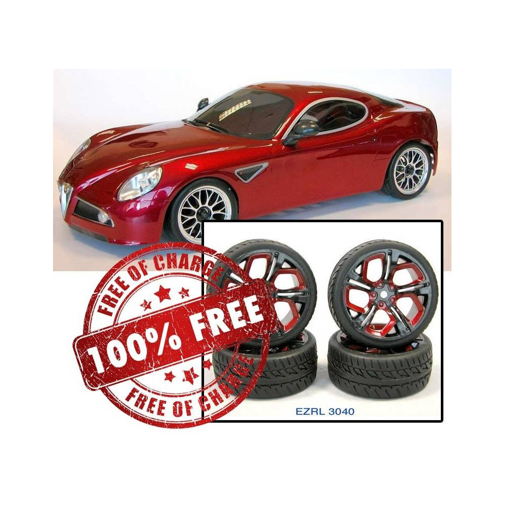 Italtrading Carrozzeria Alfa Romeo 8C Verniciata con gomme e cerchi in Omaggio (art. EZQR8100)