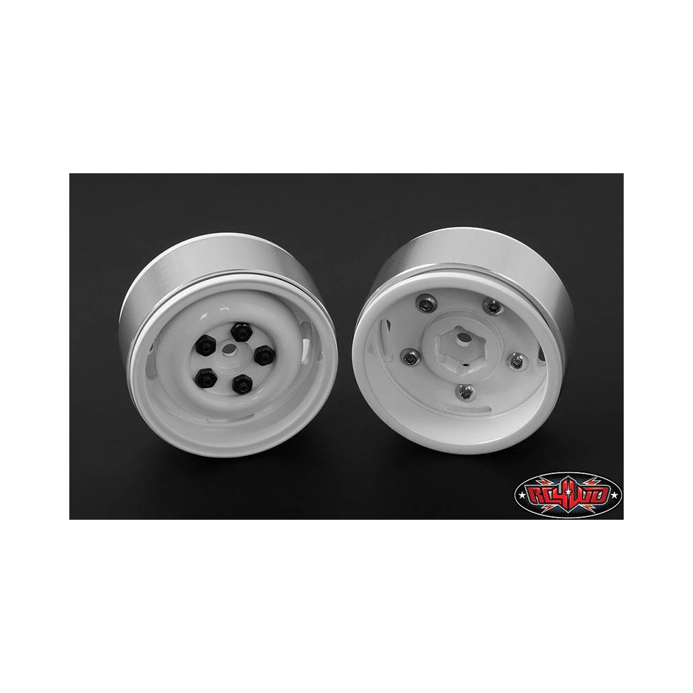 RC4WD Set quattro cerchi Landies Internal 1.9" Acciaio stampato Beadlock Wheel colore Bianco (art. RC4WD-Z-W0075)