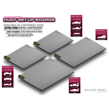 Hudy Piano di riscontro Flat Set-Up Board 338x552mm Lightweight Grey per 1/8 e 1/10 On-Road (art. 108502)