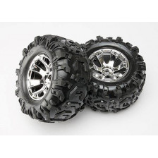 Traxxas Coppia gomme Canyon con cerchi cromati GEODE per E-revo e T-Maxx (art. TXX5673)