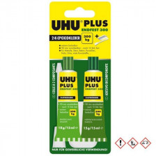 UHU PLUS Endfest 300 45670 Colla bicomponente 90 minuti Flacone da 30ml (2x15ml) (art. 763302)