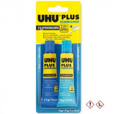 UHU PLUS Schnellfest 45700 Colla bicomponente 5 minuti Flacone da 30ml (2x15ml) (art. 763304)