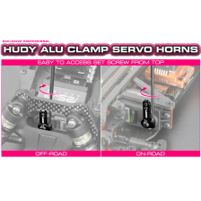 Hudy Squadretta servo Piatta con 2 Fori M3 in alluminio 25T per Futaba - Savox (art. 293406)