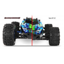 Traxxas Coppia gomme con cerchi Sledgehammer Black 2.8" TSM esagono 12mm per Rustler (art. TXX6792)