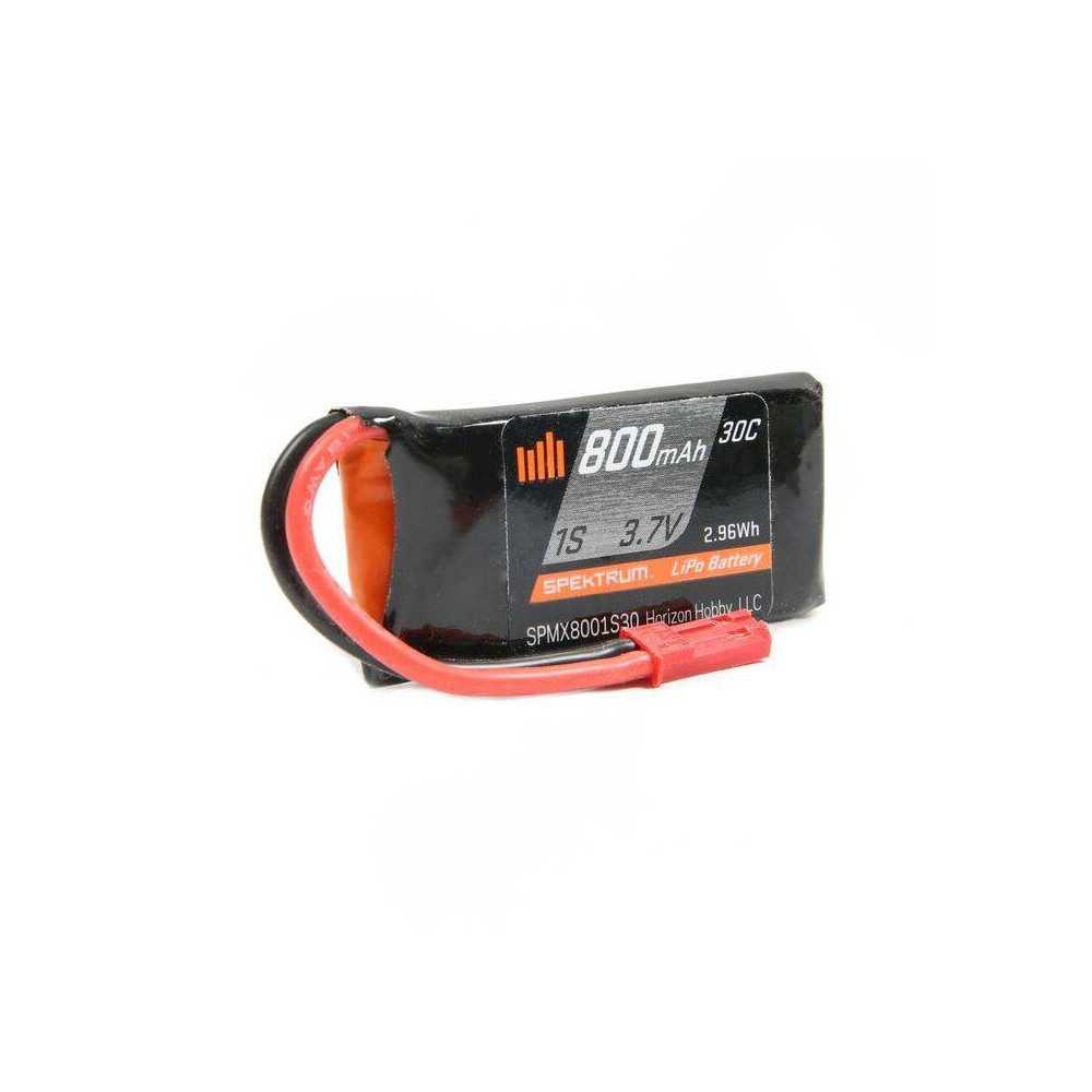 Spektrum Batteria Li-Po 1S 3,7V 800mAh 30C connettore JST BEC (art. SPMX8001S30)