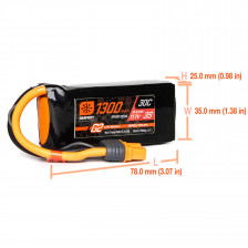 Spektrum Batteria Li-Po Smart G2 3S 11,1V 1300mAh 30C connettore IC3 (art. SPMX133S30)