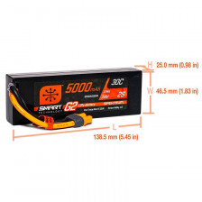 Spektrum Batteria Li-Po Smart G2 2S 7,4V 5000mAh 30C Hardcase connettore IC3 (art. SPMX52S30H3)