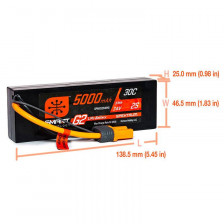 Spektrum Batteria Li-Po Smart G2 2S 7,4V 5000mAh 30C Hardcase connettore IC5 (art. SPMX52S30H5)