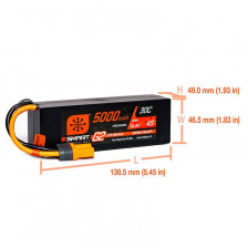 Spektrum Batteria Li-Po Smart G2 4S 14,8V 5000mAh 30C Hardcase connettore IC5 (art. SPMX54S30H5)