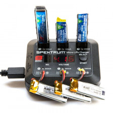 Spektrum Carica batteria S63 a 6 porte per Lipo 1S Smart Micro USB (art. SPMXC1060)