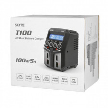 SkyRC Caricabatterie DUO T100 AC per LiPo 2-4S Carica 5A 2x50W Charger (art. SK100162)