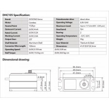 Doyono Rc Coreless Servo HV Low Profile CNC aluminium case 26.0kg / 0.09sec 8.4V (art. DYNDHC105)