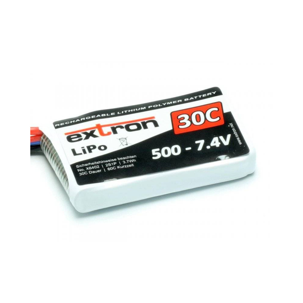 Extron Batteria Li-po X2 7,4V 500mAh 30-60C connettore JST / BEC (art. X6402)