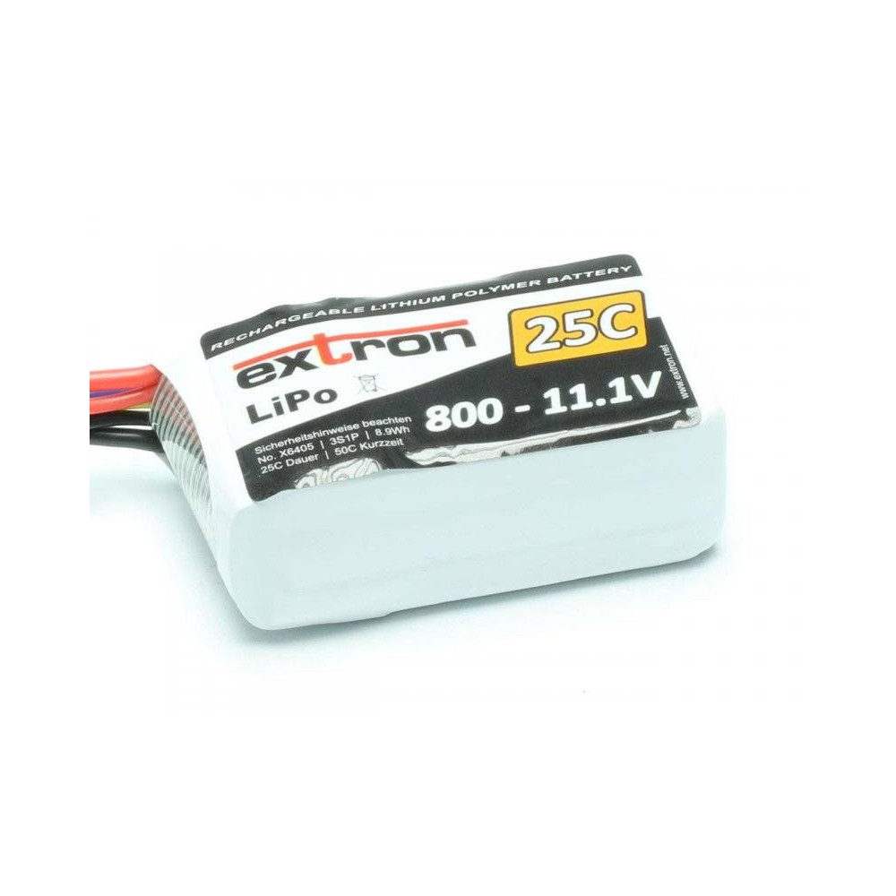 Extron Batteria Li-po X2 11,1V 800mAh 25-50C connettore JST / BEC (art. X6405)