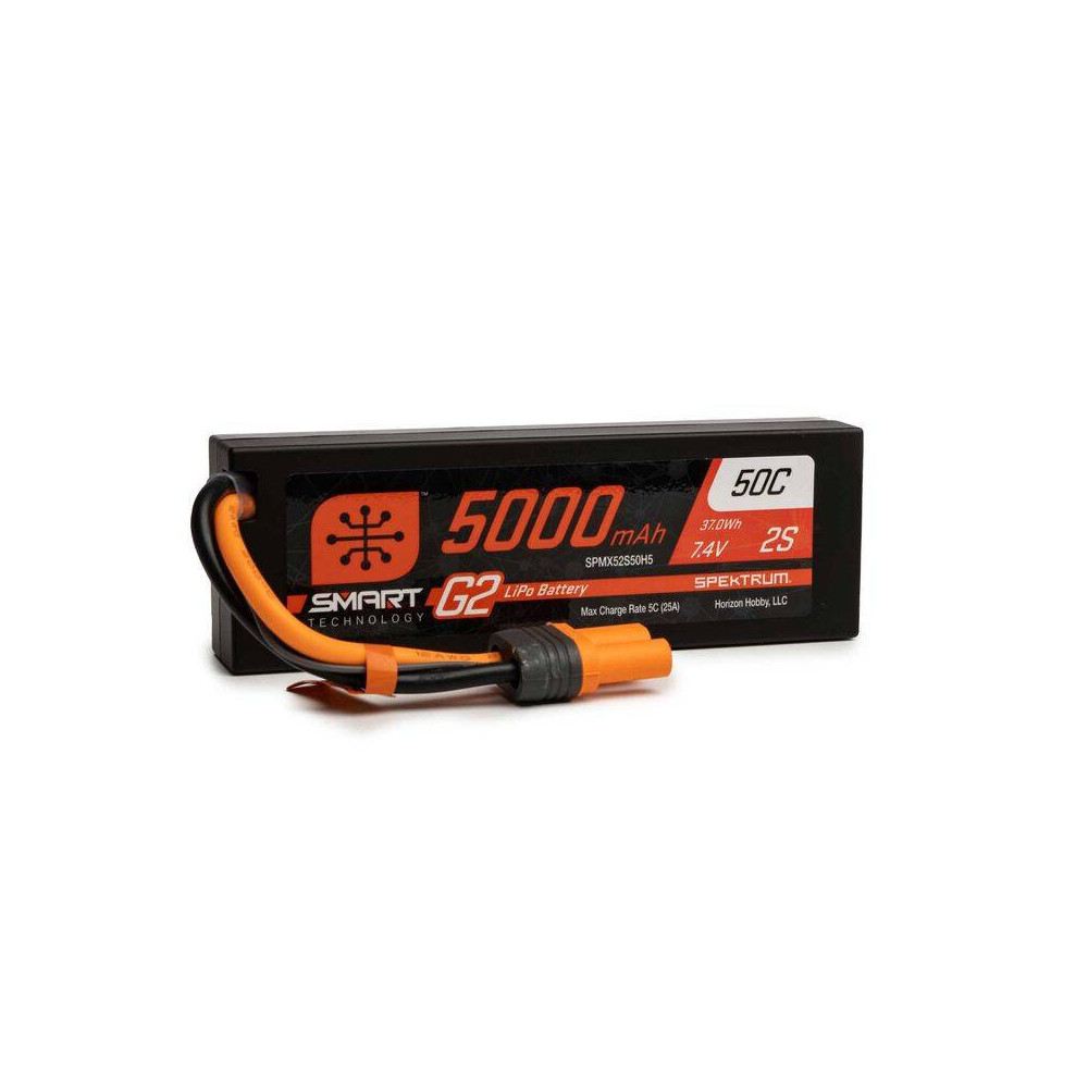 Spektrum Batteria Li-Po Smart G2 2S 7,4V 5000mAh 50C Hardcase connettore IC5 (art. SPMX52S50H5)