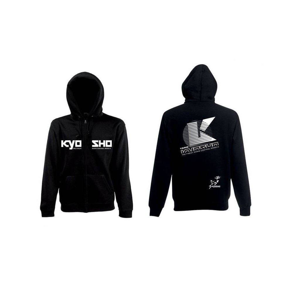 Kyosho Felpa con cappuccio e Zip Nera 2022 Taglia Medium (art. 88025M)